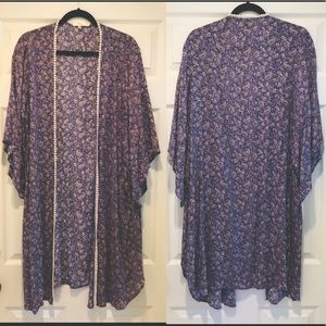 Purple Floral Duster